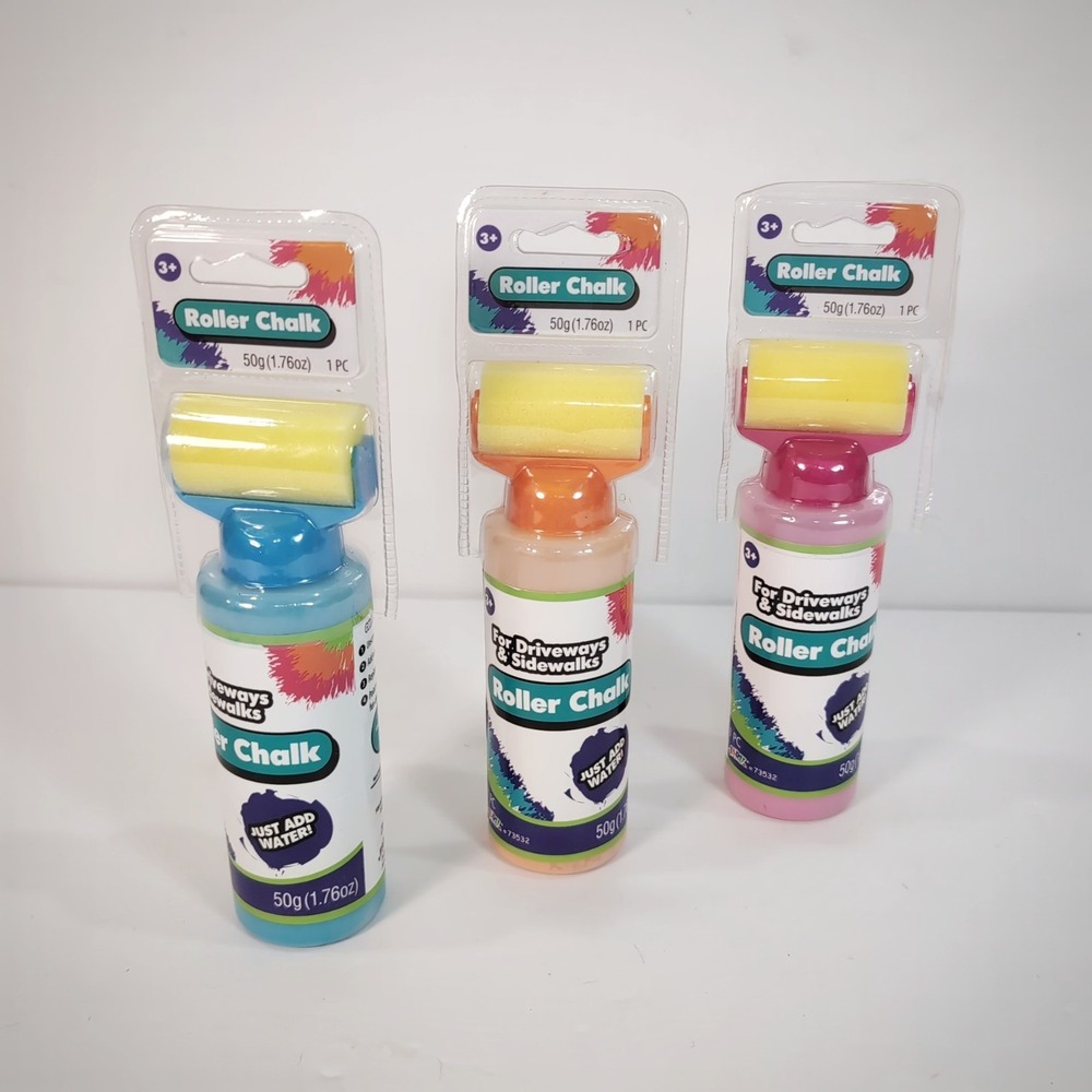 Jaru Washable Driveway Sidewalk Chalk Paint Roller Set 3 PK Just Add Water New